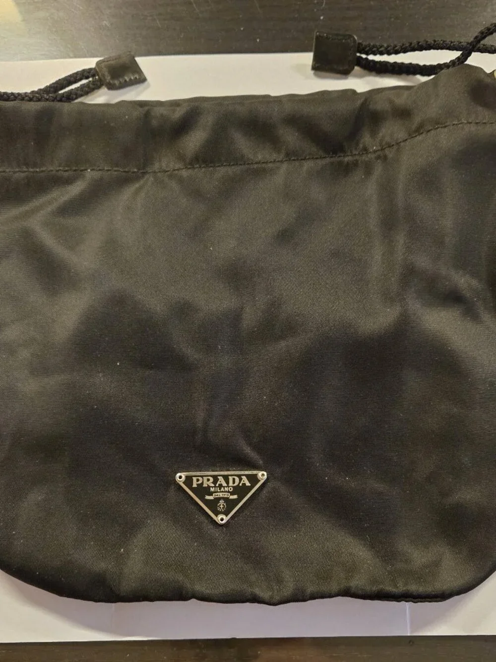 PRADA BLACK COSMETIC DRAWSTRING BAG - Picture 1 of 10